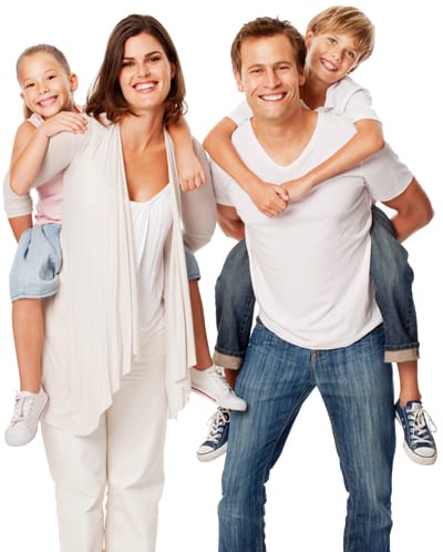 Wiley Insurance Services | Rock Hill, SC | happy young couple carrying kids on their back